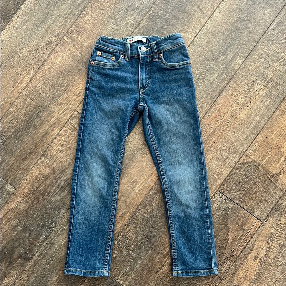 Blue Slim-Fit Denim Jeans with Contrast Stitching